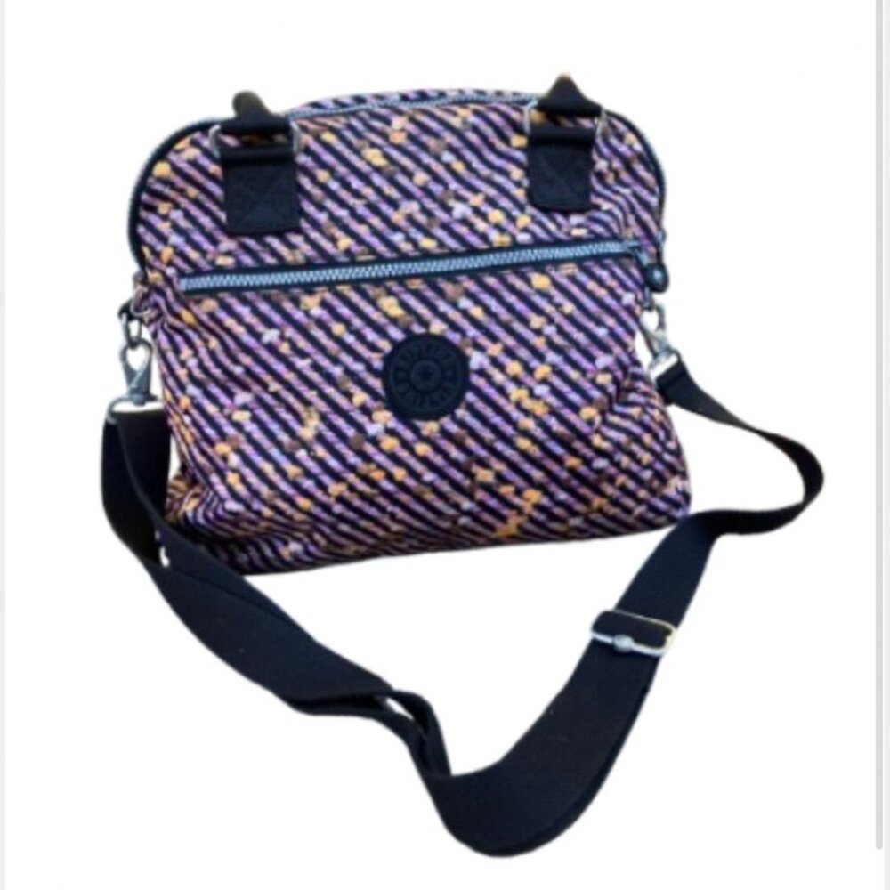 Kipling Cadie satchel Pink Wave pattern like new shoulder crossbody bag